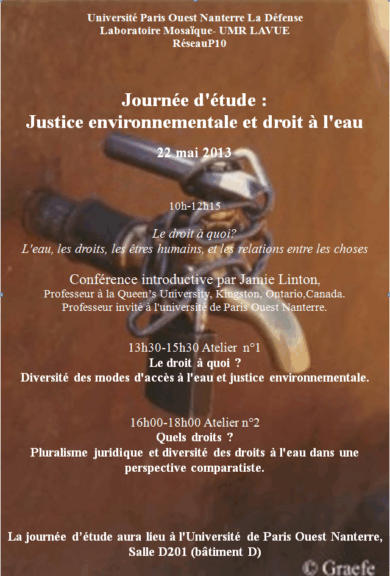 Journée d’étude « Justice environnementale et droit à l’eau »