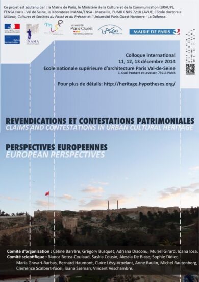 Colloque internationale « Revendications et Contestations patrimoniales. Perspectives européennes »