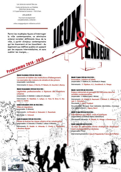 2014-2015 : Séminaire « Lieux et Enjeux »