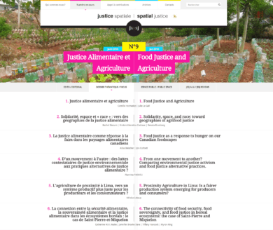 Revue électronique Justice Spatiale / Spatial Justice n°9 « Justice Alimentaire et Agriculture »