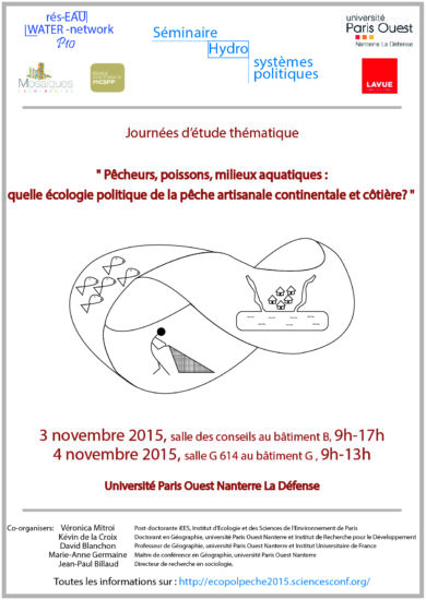Journée d’étude thématique « Pêcheurs, poissons, milieux aquatiques : Quelles écologie politique de la pêche artisanale continentale et côtière »