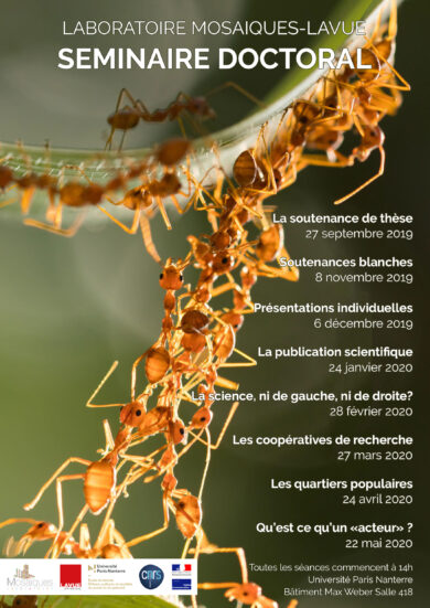 Programme du séminaire doctoral Mosaïques 2019-2020