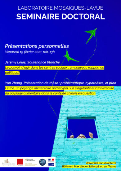 Séminaire doctoral Mosaïques : Présentations personnelles