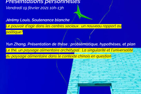 Séminaire doctoral Mosaïques : Présentations personnelles
