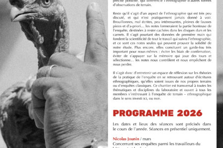 1ère séance du chantier Ethnographie et Ecritures de l&rsquo;Enquête